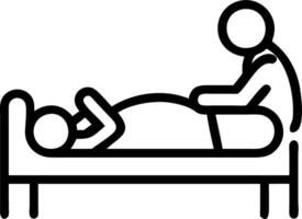 Mother and baby resting on bed plain white background with copy space vector
