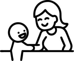 Mother and baby laughing together at the dining table candid with copy space vector
