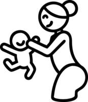 Mother baby playtime with colorful bokeh digital art background and copy space vector