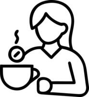 Mother enjoying a cup of tea while holding baby cozy indoor setting with copy space vector