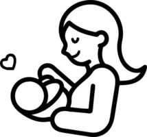 Mother feeding baby with soft pastel bokeh background and copy space vector