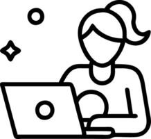 Mother working from home with baby in her lap bokeh business background and copy space vector