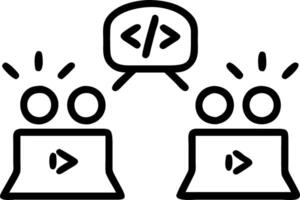 Parents and kids coding together with bokeh code snippets vector