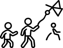 Parents and children playing in a vibrant park with copy space vector