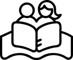 Parents reading bedtime stories to children with copy space vector