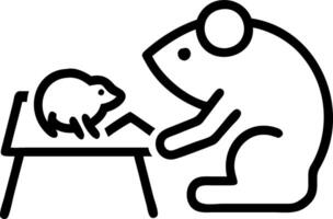 Person sketching with a hamster on the table in a softly lit room filled with abstract drawings and gentle shadows vector