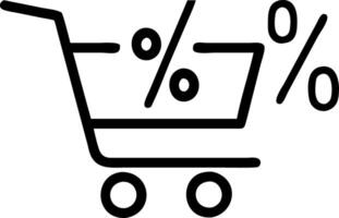 Plain backdrop with shadow of shopping cart and percentage sign vector