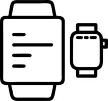 Plain background with smartwatch and notepad with copy space vector