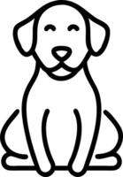 Plain background with therapy dog sitting in office setting and copy space vector