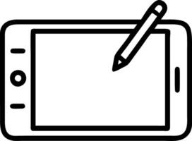 Plain background with tablet and stylus with copy space vector