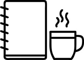 Plain notebook and cup of tea with copy space vector