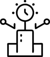 Podium with Floating Digital Clock and Data Streams vector