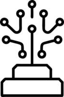 Podium with Floating Digital Circuit and Neural Pathways vector