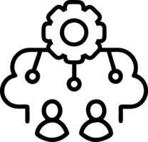 Programmers collaborating on AI project vector