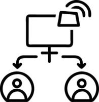 Remote team collaborating via AI platform vector
