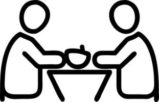 Senior couple enjoying a meal together with a plain background and copy space vector