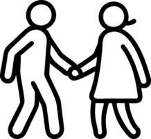 Senior couple walking hand in hand with soft abstract background and copy space vector