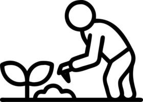 Senior man gardening with a plain background and copy space vector