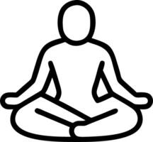 Senior man meditating with bokeh digital art background and copy space vector