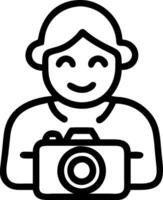 Senior woman engaging in digital photography with a macro close up and copy space vector