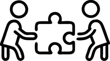 Siblings from different generations working on a puzzle with a plain background and copy space vector