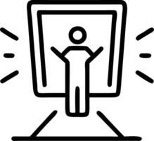 Smart mirror projecting a holographic health dashboard vector