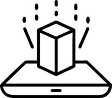 Smartphone emitting holographic elements with data streams vector