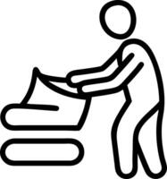 Soft abstract background of a person folding laundry with copy space at the bottom vector