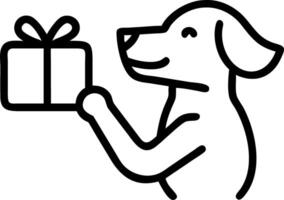 Soft abstract background with a family dog surprising the kids with a gift soft pastel colors vector