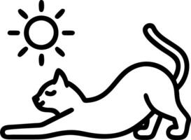 Soft Abstract Cat Stretching in Sunlight vector