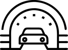 Soft abstract digital art of a car driving through a tunnel with lights during a road trip vector