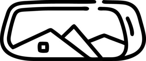 Soft abstract digital art of a rearview mirror reflecting a scenic mountain during a road trip vector