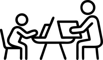 Soft abstract digital art of parents helping children with online homework on laptops vector