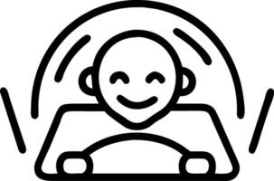 Soft abstract image of a driver smiling while driving through a tunnel with bokeh lights vector