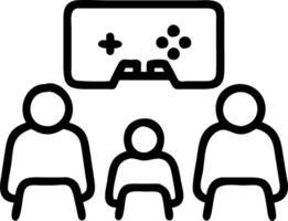 Soft abstract image of a family gathered in the living room playing games vector