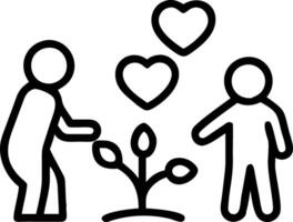 Soft abstract image of a family planting flowers together in a colorful garden vector