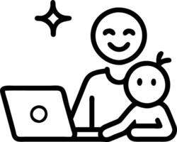 Soft abstract image of a family enjoying time while parent works from home vector
