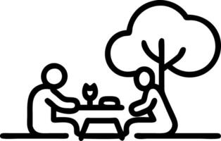 Soft abstract image of a family having a picnic under a tree with pastel colors vector