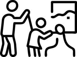 Soft abstract image of a family painting a mural together on a colorful wall vector