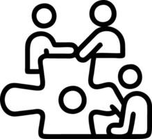 Soft abstract image of a family working on a puzzle together vector
