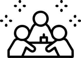 Soft abstract image of a family playing board games with colorful bokeh lights vector