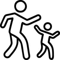 Soft abstract image of a parent and child holding hands in a sunlit field vector
