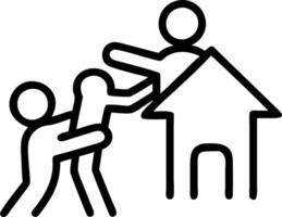 Soft abstract image of a family working on a puzzle together vector