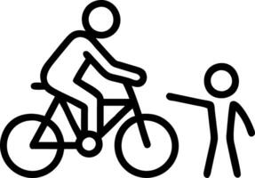 Soft abstract image of a parent teaching a child to ride a bike with blurred background vector