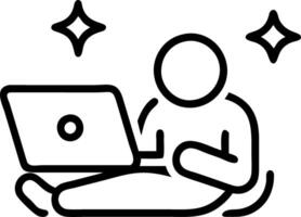 Soft abstract image of a person relaxing with a laptop in a cozy setting vector