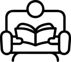 Soft abstract image of a person reading a book on the couch cozy and warm atmosphere with room for text above vector