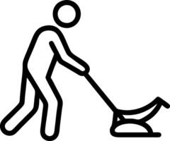 Soft abstract image of a person vacuuming a living room with ample space for copy on the right vector