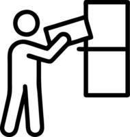 Soft abstract image of a person organizing a closet space for copy at the top vector