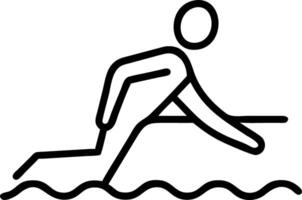 Soft abstract image of a runner stretching by the ocean with soft waves in the background vector
