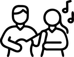 Soft abstract image of a young couple playing musical instruments together vector